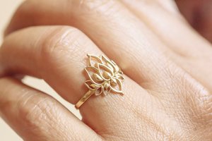 Golden Lotus Ring