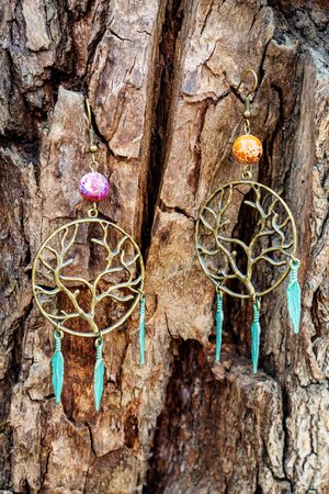 Clover Green Pendant Earrings