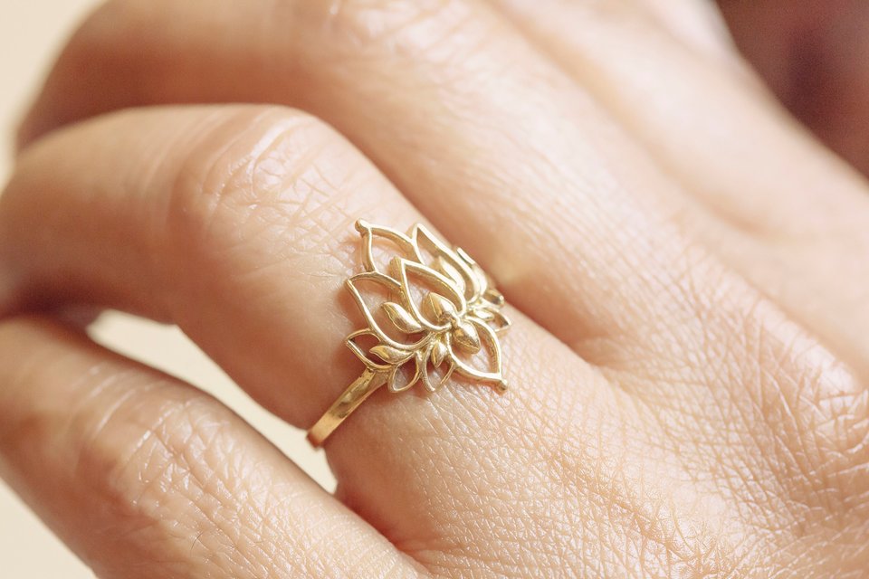 Golden Lotus Ring