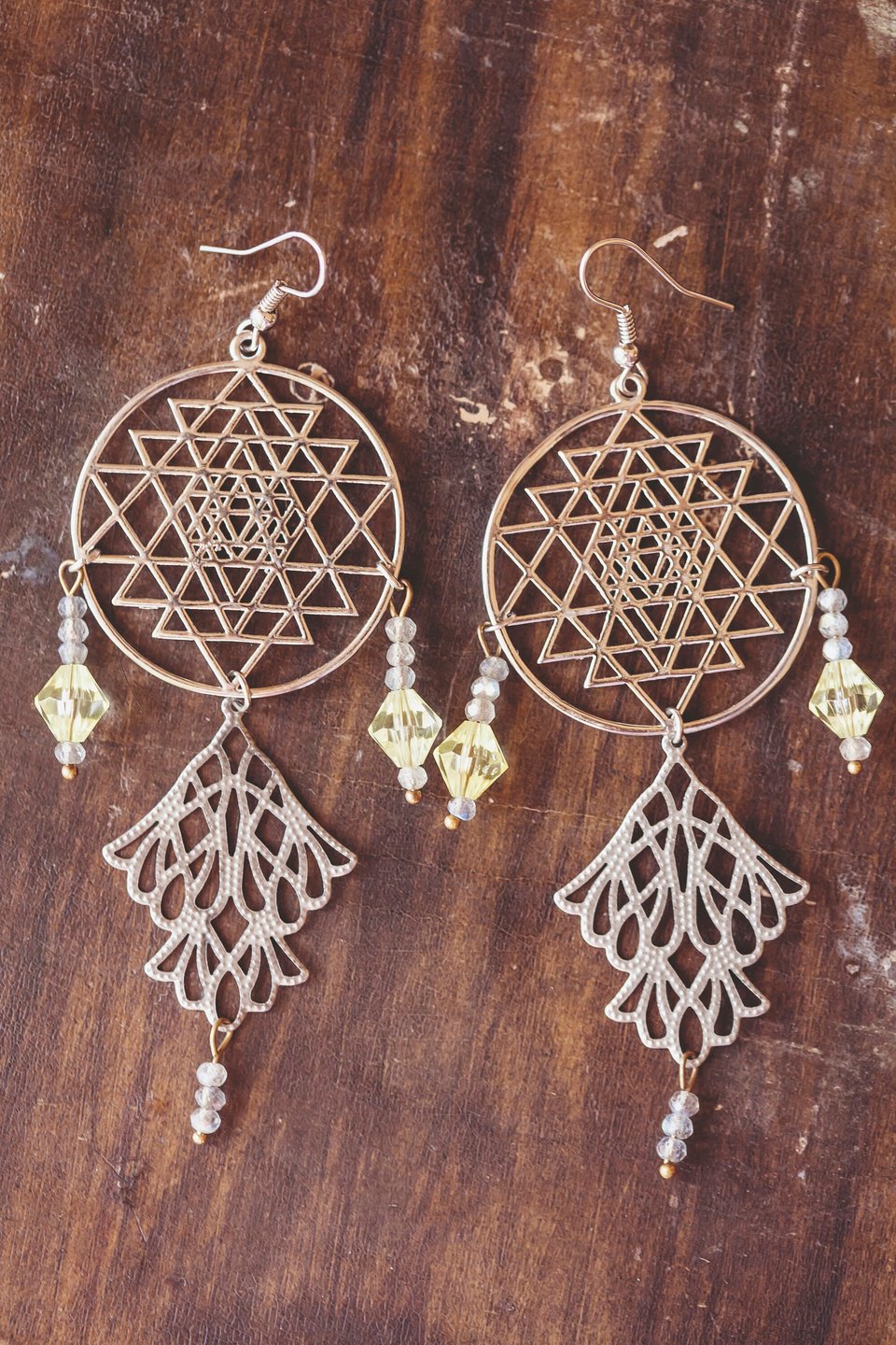 Clover Green Pendant Earrings