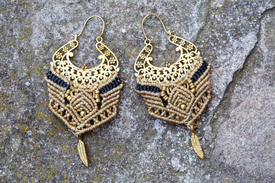 Royal Blue Beaded Earrings