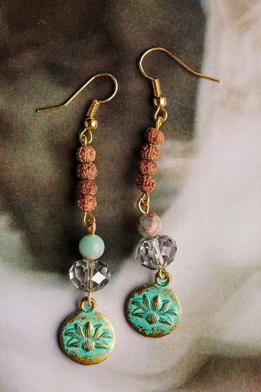 Clover Green Pendant Earrings